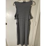 Rouge Collection Cold Shoulder Striped Maxi Dress 1X Plus Size Barbie Preppy Black Photo 7