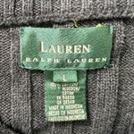 Ralph Lauren Lauren Women L Ribbed Quarter Zip Sweater Charcoal Gray 100% Cotton Photo 3