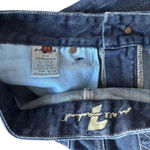 7 For All Mankind 2000's vintage "A" Pocket mid thigh denim jean skirt sz. 29" Photo 8