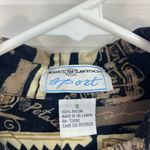 EUC Vintage Maggie Lawrence women’s black brown geometric‎ button down shirt S Photo 2