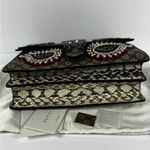 Gucci  GG Supreme Monogram Snakeskin Flower Embroidered Dionysus Shoulder Bag Photo 8