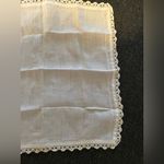 His and Hers Vintage White Lace Trim Handkerchief Photo 5