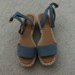 Kelly & Katie Blue Suede Platform Sandals Photo 1