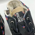 Love moschino Black High Top Sneakers With US Flags Inside Heart Shapes Photo 2