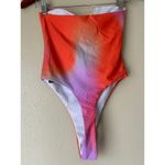 Pretty Little Thing Orange Multi Ombre Bandeau Swimsuit Size US 6 Photo 4