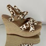 UGG Calf Hair Giraffe Leopard Jazmine Sandal Wedge Heels Photo 3
