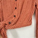 Lulus Orange Oversized Ribbed Boho Sweater Womens M Flare Sleeve Beachy Casual Photo 5