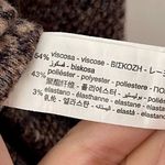 ZARA Sweater Women's Size S Brown Knit Animal Print Stretchy Soft 3/4 Sleeve Photo 3