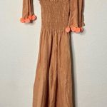 Anthropologie Sundress Pom Jumpsuit Tie Straps Wide Leg Womens Size XS / S Photo 6