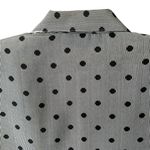 Impressions Vintage Black & White Polka Dot Stripe Blouse Short Sleeve with Shoulder Pads Photo 2