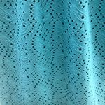 Michael Kors Blouse Off-Shoulder Laser-Cut Eyelet Pattern Lightweight Blue sz M Photo 11