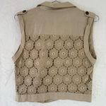 Fifty Street Y2K Beige Floral Lace Cropped Asymmetric Cropped Sleeveless Top by Photo 1