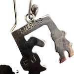 Vintage Florence Johnson Navajo Sterling Silver Rainbow man Yei Dancer Earrings Photo 2