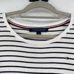 Tommy Hilfiger Stripe Short Sleeve Womens Top Sz L Tie Sleeve Nautical Patriotic Photo 1