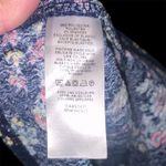 Loft Navy Blue Floral V neck Short Sleeve Blouse Puff Sleeves Photo 7