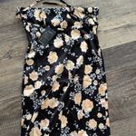 SMALL Capuffy Women's Sexy floral Backless Side Slit Satin Maxi Dress Black Photo 4