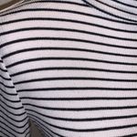 a.n.a  black & white striped stretchy long sleeve turtleneck top Photo 2