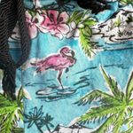 Vintage Flamingo Shorts Drawstring Stretch Waist 32 in Palm Trees Pocket… Blue Size undefined Photo 2