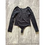 J.Crew  Scoopback Bodysuit Stretch Cotton Blend Black Long Sleeve L Photo 1