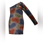 Black Bead  Multicolor One-Shoulder Dress Photo 1