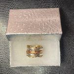 Tri Tone Metals Spinner Meditation Ring Size 8 Gold Silver Copper Jewelry Photo 0