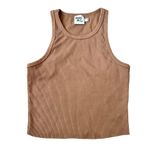 Princess Polly Brown Ribbed Crop Top Size 4 Photo 0