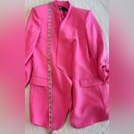 ZARA Fuchsia Pink Rolled Up Sleeve Blazer Open Style Size S Photo 9
