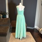 Women’s Green Chiffon One Shoulder Bridesmaid Dress Zip Up Back Size 6 Photo 3