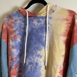 Like an angel pullover cropped hoodie, tie-dye, light denim sleeves Size large Photo 3