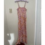 SO  Small Ruched Orange Purple Pink Floral Paisley Romper Boho Beach Jumpsuit Photo 2