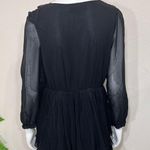 Pretty Angel  Rose Black Pleated Silk Dress Photo 8