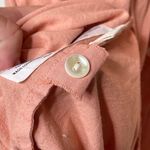 100% cotton pink peach button down spa robe sz S/M Photo 6