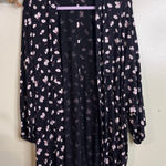 Soma  black floral short open front kimono Robe, size Extra large Photo 0