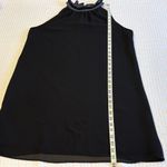 Naked Zebra  LARGE Black High Ruffle Neck Halter Sleeveless Mini Dress LBD Photo 13