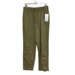Athleta NWT  Retreat High Rise Linen Ankle Pant in Olive Branch - Size M Tall Photo 3
