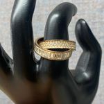 Michael Kors  Rose Gold Tone Baguette Pave Crystals Interlocking Ring Size 7.5 Photo 6