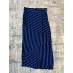 Apt. 9  Blue Black Asymmetrical Striped Maxi Skirt Petite Small Photo 6