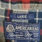 American Rag SOFT Red & Black Long Sleeve Button Up Women Size L Flannel Shirt Photo 6