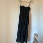 XScape  Women’s Black Strapless Wide Leg Sheer Overlay Cocktail Jumpsuit Size 2P Photo 5