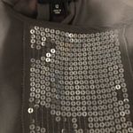 Talbots semi sheer sequined blouse grey women’s size 12 party holiday new years Photo 1