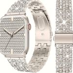 Women's Watch Band, Bling Rhinestone Stainless Steel Bracelet for iWatch Silver Photo 5