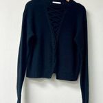 Bec & Bridge 100% Cotton Lace-Up Knit Pullover Sweater navy blueWomens Size US 4 Photo 0