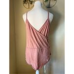 Chaser NWT! Mauve Pink Faux Wrap Ruffle Drawstring Tank Top Medium Photo 1