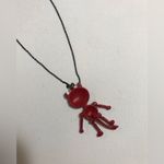 Fun Red Enamel Devil Pendant Black Chain Necklace 16 inches Photo 2