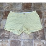Old Navy Yellow & White Gingham Print Mid Rise Chino Short Pockets Shorts Size 6 Photo 2