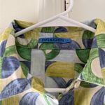 J. McLaughlin Button-Up Shirt Womens Long Sleeve Yellow Green Geo Print Large Photo 4