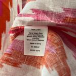 Talbots  Linen Swim Cover Up Pink Orange White Chevron‎ Print Deep V-Neck Photo 6