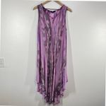 Papa Vancouver Boho Handkerchief Hem Dress Purple Crinkle Rayon Free Size India‎ Size M Photo 1