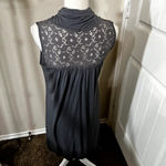 Soprano  Sleeveless Gray Dress Bubble Hem Lace Mini Cowl neck Size L Photo 11