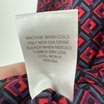 Daniel Rainn  Size Medium Womens Blouse Shirt Top Sheer Geometric Print Red Blue‎ Photo 7